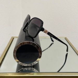 Bulgari Black Large Square Sunglasses
